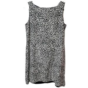 Papell Boutique Leopard Print Sleeveless‎ Shift Dress Size 14P